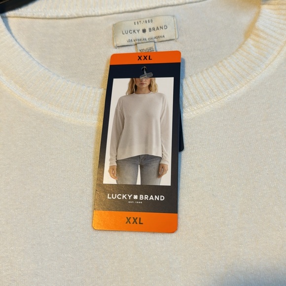 Lucky Brand Women’s Crewneck Pullover Soft Knit Sweater marshmallow NWT - Picture 9 of 12